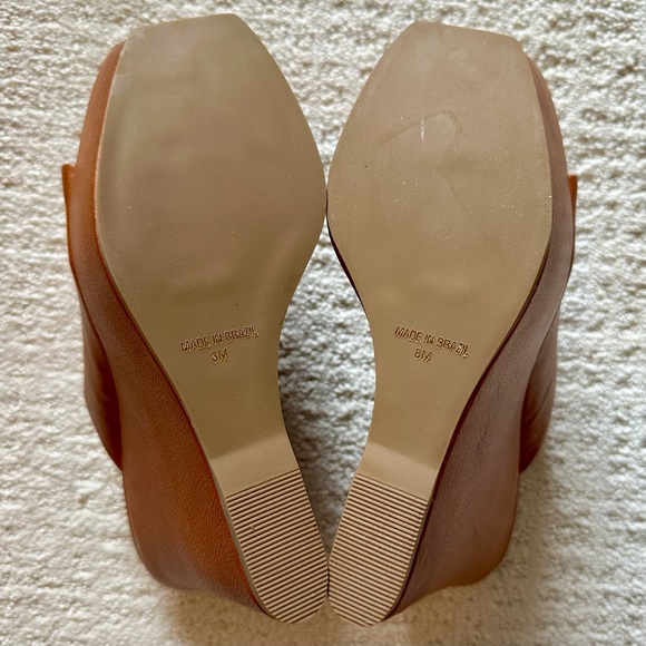 NIB Steve Madden Brown Genuine Leather Wedge Sandals Sz 8 - Picture 4 of 6